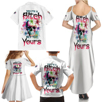 Yes I'm A B But Not Yours Family Matching Summer Maxi Dress and Hawaiian Shirt - Wonder Print Shop
