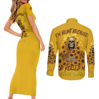 I'm Blunt Because God Rolled Me Sunflower Reaper Couples Matching Short Sleeve Bodycon Dress and Long Sleeve Button Shirt - Wonder Print Shop