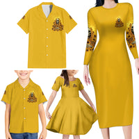 I'm Blunt Because God Rolled Me Sunflower Reaper Family Matching Long Sleeve Bodycon Dress and Hawaiian Shirt - Wonder Print Shop