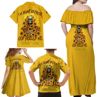 I'm Blunt Because God Rolled Me Sunflower Reaper Family Matching Off Shoulder Maxi Dress and Hawaiian Shirt - Wonder Print Shop