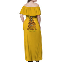 I'm Blunt Because God Rolled Me Sunflower Reaper Family Matching Off Shoulder Maxi Dress and Hawaiian Shirt - Wonder Print Shop