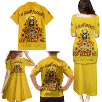 I'm Blunt Because God Rolled Me Sunflower Reaper Family Matching Puletasi Dress and Hawaiian Shirt - Wonder Print Shop