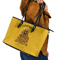 I'm Blunt Because God Rolled Me Sunflower Reaper Leather Tote Bag - Wonder Print Shop