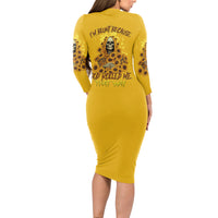 I'm Blunt Because God Rolled Me Sunflower Reaper Long Sleeve Bodycon Dress - Wonder Print Shop