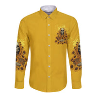 I'm Blunt Because God Rolled Me Sunflower Reaper Long Sleeve Button Shirt - Wonder Print Shop