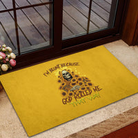 I'm Blunt Because God Rolled Me Sunflower Reaper Rubber Doormat - Wonder Print Shop
