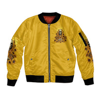 I'm Blunt Because God Rolled Me Sunflower Reaper Sleeve Zip Bomber Jacket - Wonder Print Shop