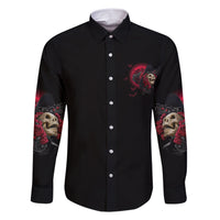 In A World Full Of Princesses Be A Witch Rose Skull Family Matching Short Sleeve Bodycon Dress and Hawaiian Shirt - Wonder Print Shop