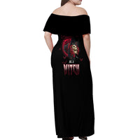 In A World Full Of Princesses Be A Witch Rose Skull Off Shoulder Maxi Dress - Wonder Print Shop