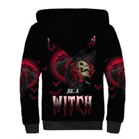 In A World Full Of Princesses Be A Witch Rose Skull Sherpa Hoodie - Wonder Print Shop