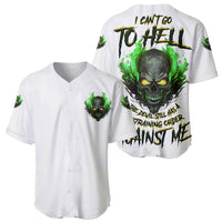I Can't Go To Hell Fire Eyes Skull Baseball Jersey - Wonder Print Shop
