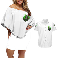 I Can't Go To Hell Fire Eyes Skull Couples Matching Off Shoulder Short Dress and Hawaiian Shirt - Wonder Print Shop
