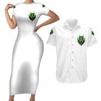 I Can't Go To Hell Fire Eyes Skull Couples Matching Short Sleeve Bodycon Dress and Hawaiian Shirt - Wonder Print Shop