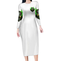 I Can't Go To Hell Fire Eyes Skull Family Matching Long Sleeve Bodycon Dress and Hawaiian Shirt - Wonder Print Shop