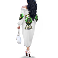 I Can't Go To Hell Fire Eyes Skull Family Matching Off Shoulder Long Sleeve Dress and Hawaiian Shirt - Wonder Print Shop