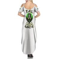 I Can't Go To Hell Fire Eyes Skull Family Matching Summer Maxi Dress and Hawaiian Shirt - Wonder Print Shop