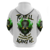I Can't Go To Hell Fire Eyes Skull Hoodie - Wonder Print Shop