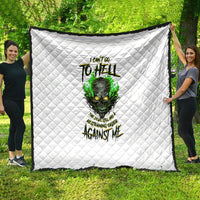 I Can't Go To Hell Fire Eyes Skull Quilt - Wonder Print Shop
