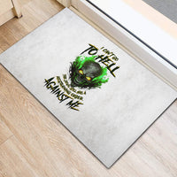 I Can't Go To Hell Fire Eyes Skull Rubber Doormat - Wonder Print Shop