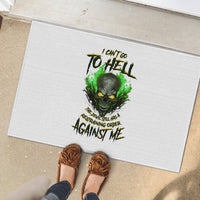I Can't Go To Hell Fire Eyes Skull Rubber Doormat - Wonder Print Shop