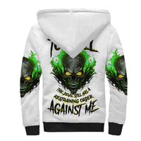I Can't Go To Hell Fire Eyes Skull Sherpa Hoodie - Wonder Print Shop
