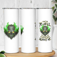 I Can't Go To Hell Fire Eyes Skull Skinny Tumbler - Wonder Print Shop