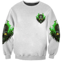 I Can't Go To Hell Fire Eyes Skull Sweatshirt - Wonder Print Shop