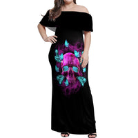 In My Defense I Was Left Unsupervised Off Shoulder Maxi Dress - Wonder Print Shop