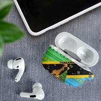 Tanzania Christmas AirPods Case with Giraffe Christmas Tree Snowflakes and Flag - Wonder Print Shop