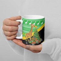 Tanzania Christmas Ceramic Mug with Giraffe Christmas Tree Snowflakes and Flag - Wonder Print Shop
