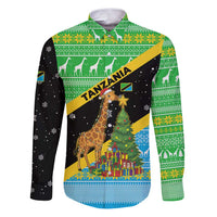 Tanzania Christmas Family Matching Puletasi and Hawaiian Shirt with Giraffe Christmas Tree Snowflakes and Flag - Wonder Print Shop