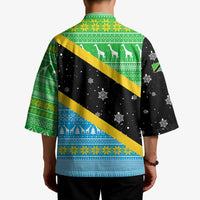 Tanzania Christmas Kimono with Giraffe Christmas Tree Snowflakes and Flag - Wonder Print Shop