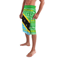Tanzania Christmas Lavalava with Giraffe Christmas Tree Snowflakes and Flag - Wonder Print Shop