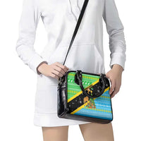Tanzania Christmas Shoulder Handbag with Giraffe Christmas Tree Snowflakes and Flag - Wonder Print Shop