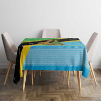 Tanzania Christmas Tablecloth with Giraffe Christmas Tree Snowflakes and Flag - Wonder Print Shop