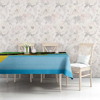 Tanzania Christmas Tablecloth with Giraffe Christmas Tree Snowflakes and Flag - Wonder Print Shop