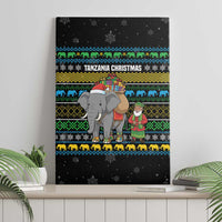 Tanzania Christmas Canvas Wall Art with Santa Riding Elephant Snowflakes and Colorful African - Wonder Print Shop