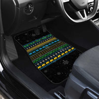Tanzania Christmas Car Mats with Santa Riding Elephant Snowflakes and Colorful African - Wonder Print Shop