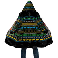 Tanzania Christmas Cloak with Santa Riding Elephant Snowflakes and Colorful African - Wonder Print Shop