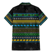 Tanzania Christmas Family Matching Mermaid Dress and Hawaiian Shirt with Santa Riding Elephant Snowflakes and Colorful African - Wonder Print Shop