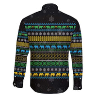 Tanzania Christmas Family Matching Mermaid Dress and Hawaiian Shirt with Santa Riding Elephant Snowflakes and Colorful African - Wonder Print Shop