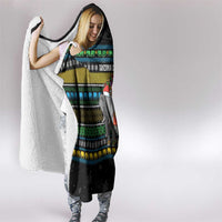 Tanzania Christmas Hooded Blanket with Santa Riding Elephant Snowflakes and Colorful African - Wonder Print Shop