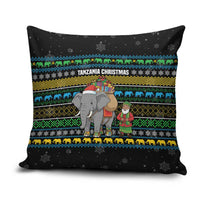 Tanzania Christmas Pillow Cover with Santa Riding Elephant Snowflakes and Colorful African - Wonder Print Shop