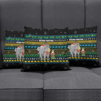 Tanzania Christmas Pillow Cover with Santa Riding Elephant Snowflakes and Colorful African - Wonder Print Shop