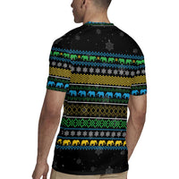 Tanzania Christmas Rugby Jersey with Santa Riding Elephant Snowflakes and Colorful African - Wonder Print Shop