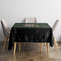 Tanzania Christmas Tablecloth with Santa Riding Elephant Snowflakes and Colorful African - Wonder Print Shop