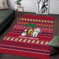 Thailand Christmas Area Rug with Santa Elephant Snowman Palm Tree and Sawasdee Holiday - Wonder Print Shop