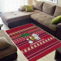 Thailand Christmas Area Rug with Santa Elephant Snowman Palm Tree and Sawasdee Holiday - Wonder Print Shop