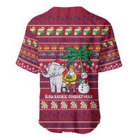 Thailand Christmas Baseball Jersey with Santa Elephant Snowman Palm Tree and Sawasdee Holiday - Wonder Print Shop