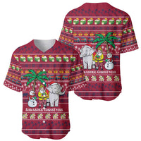 Thailand Christmas Baseball Jersey with Santa Elephant Snowman Palm Tree and Sawasdee Holiday - Wonder Print Shop